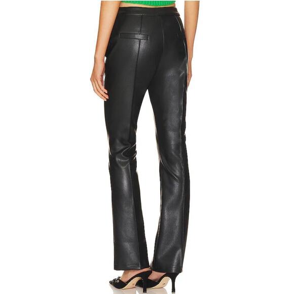 Line and Dot Reina Black Faux Leather Mid Rise Straight Leg Pants Size Small NWT - Picture 2 of 9